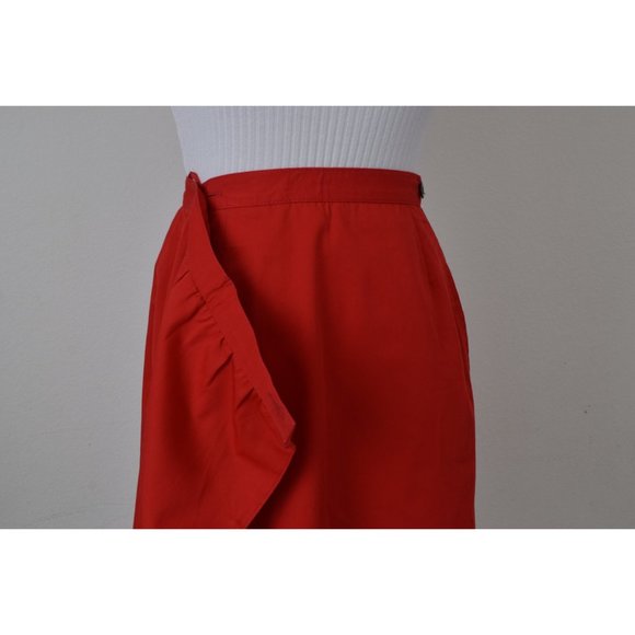 Vintage Red Marco Pecci Polyester-Baumwolle/Cotton Wrap Skirt‎ - Picture 4 of 10